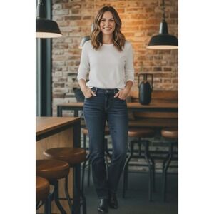 NWT Gloria Vanderbilt Shape Effect Pull On Straight Jeans Women 10S Dark Wash